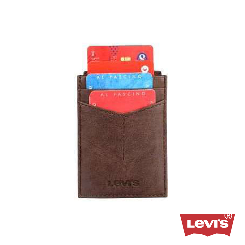 LEVI'S | LEATHER WALLET BROWN POCKET CARD MONEY CLIP MAGNETIC - Red Square